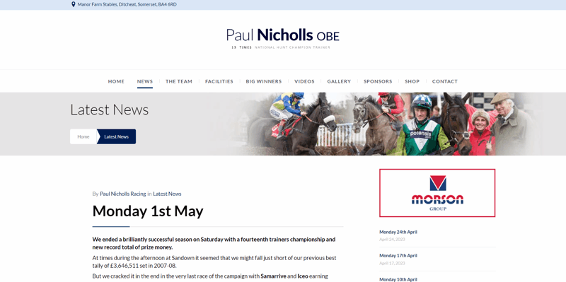 Paul Nicholls Blog
